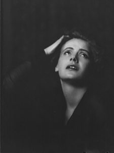 In the middle session with Arnold Genthe Garbo would act for his camera and her expressive emotions are registered by the camera. July 27, 1925. This is one of 9 images from that day.